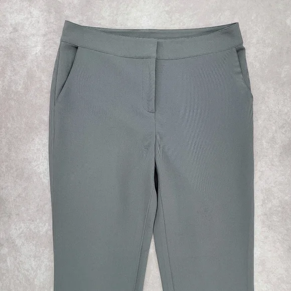 St. John Gray Straight Leg Trouser Pants